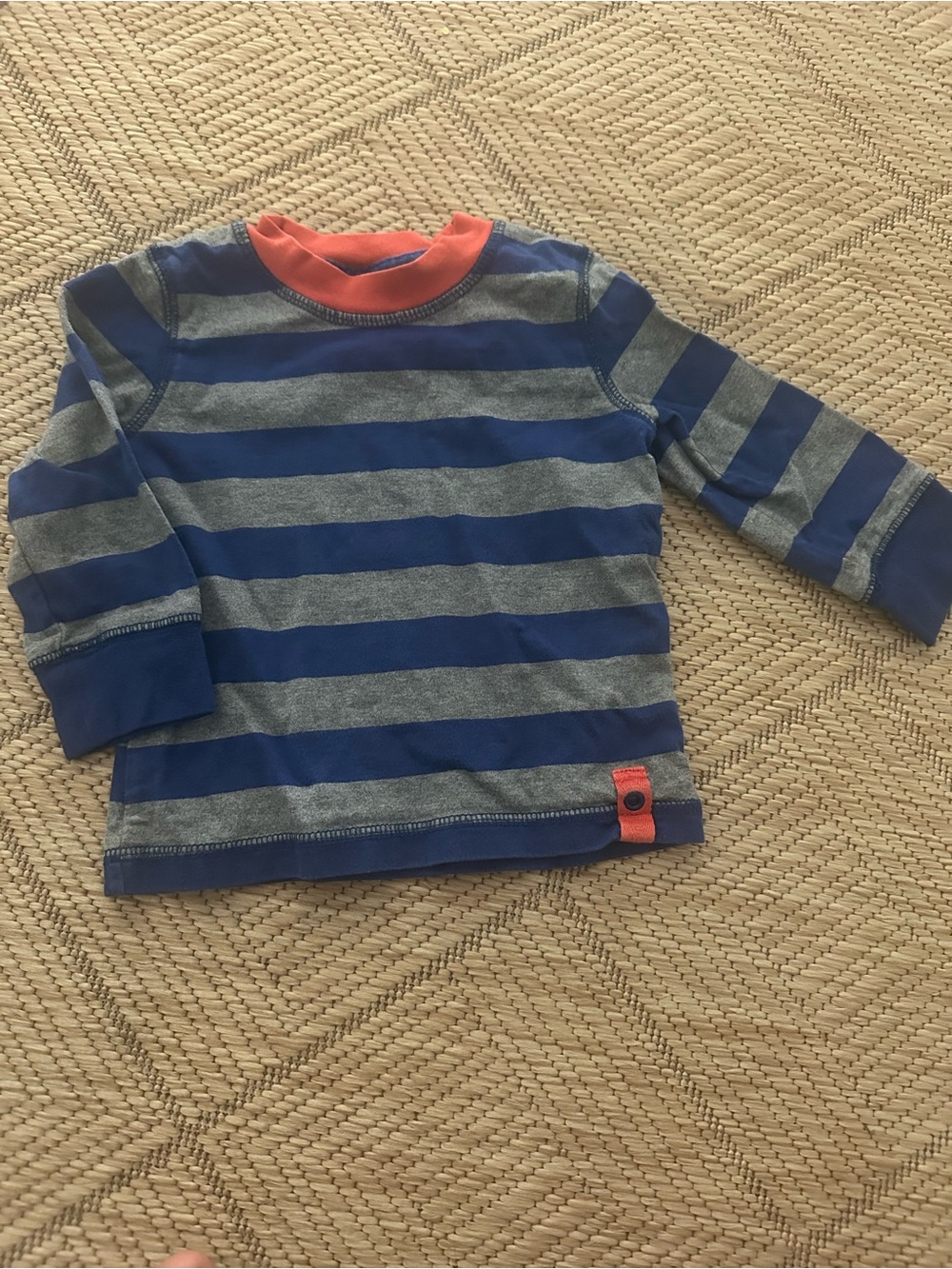Gymboree boys Blue & Gray Striped Long-Sleeve Tee 12-18 month